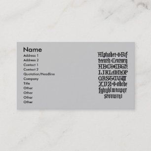 Gothic Letters Business Card Visitenkarte