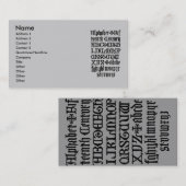 Gothic Letters Business Card Visitenkarte (Vorne/Hinten)