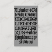 Gothic Letters Business Card Visitenkarte (Rückseite)