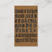 Gothic Letters Business Card Visitenkarte (Rückseite)