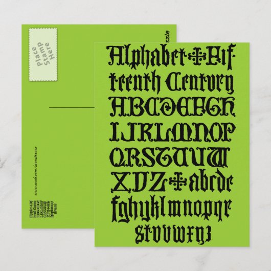 Gothic Letters Postcard Postkarte (Vorne/Hinten)