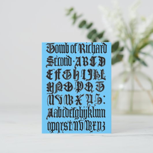 Gothic Letters Postcard Postkarte (Stehend Vorderseite)