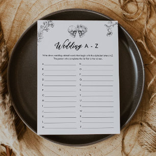 GOTHIC LIEBE Hochzeit A-Z Brautparty Game Card Einladung