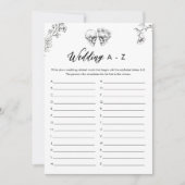 GOTHIC LIEBE Hochzeit A-Z Brautparty Game Card Einladung (Vorderseite)