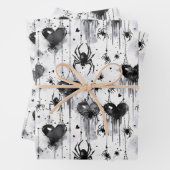 Gothic Liebe Spooky Spider Web mit Herz Geschenkpapier Set (Beispiel)