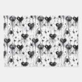 Gothic Liebe Spooky Spider Web mit Herz Geschenkpapier Set (Vorderseite)