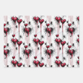 Gothic Liebe Spooky Spider Web mit Herz Geschenkpapier Set (Vorderseite 3)