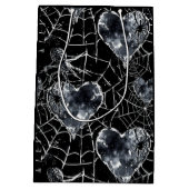 Gothic Liebe Spooky Spider Web mit Herz Mittlere Geschenktüte (Rückseite)