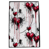 Gothic Liebe Spooky Spider Web mit Herz Mittlere Geschenktüte (Vorderseite)