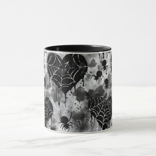Gothic Liebe Spooky Spider Web mit Herz Tasse (Zentrum)