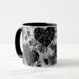 Gothic Liebe Spooky Spider Web mit Herz Tasse