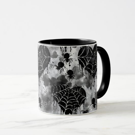Gothic Liebe Spooky Spider Web mit Herz Tasse (VorderseiteRechts)