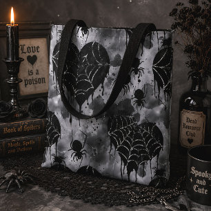 Gothic Liebes Herz Spinnennetz Gruselig Tasche