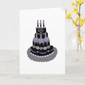 Gothic Lila Birthday Cake Karte (Gelbe Blume)