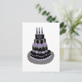 Gothic Lila Birthday Cake Postkarte (Stehend Vorderseite)