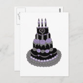 Gothic Lila Birthday Cake Postkarte (Vorne/Hinten)