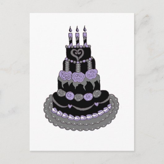 Gothic Lila Birthday Cake Postkarte (Vorderseite)