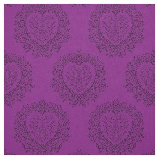 Gothic Lila Black Heart Stoff (Muster)