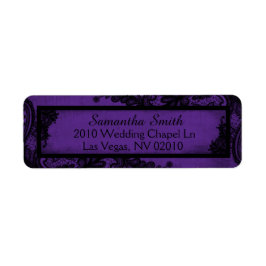 Gothic Lila Black Lace Grunge Wedding Labels