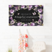 Gothic Lila & Black Moody Florals Quinceañera Banner (Insitu)