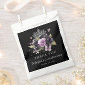Gothic Lila & Black Moody Florals Quinceañera Geschenktütchen (Ausgeschnitten)