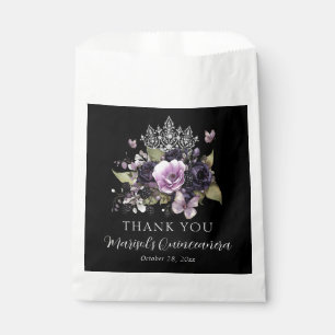 Gothic Lila & Black Moody Florals Quinceañera Geschenktütchen