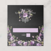 Gothic Lila & Black Moody Florals Quinceañera Platzkarte (Außenseite Aufgefaltet)