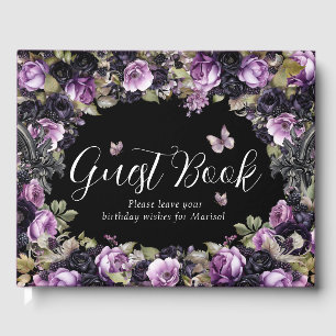 Gothic Lila & Black Moody Quinceañera Gästebuch