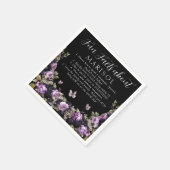 Gothic Lila & Black Moody Quinceñera Fun Fakt Serviette (Ecke)
