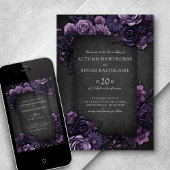 Gothic Lila Black Rose Hochzeit Einladung