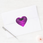 Gothic Lila, Black Winged Heart Wedding Sticker (Umschlag)