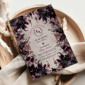 Gothic Lila Bloom Wedding Einladung
