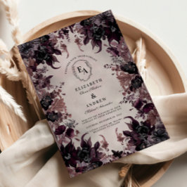Gothic Lila Bloom Wedding Einladung