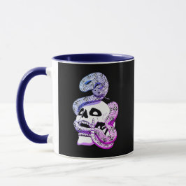 Gothic Lila & Blue Snake und Skull Dark Art Tasse