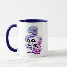 Gothic Lila & Blue Snake und Skull Dark Art Tasse