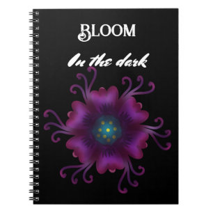 Gothic Lila-Blüten-Dunkle-Flora-Botanik  Notizblock