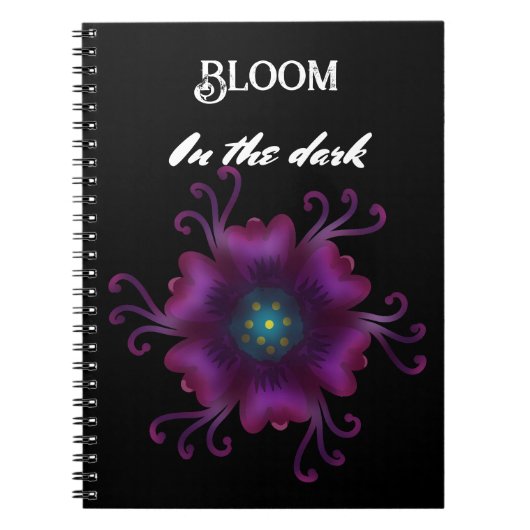 Gothic Lila-Blüten-Dunkle-Flora-Botanik Notizblock (Vorderseite)