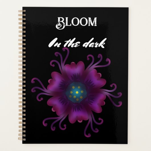 Gothic Lila-Blüten-Dunkle-Flora-Botanik Planer (Vorderseite)