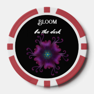 Gothic Lila-Blüten-Dunkle Florale Botanik Pokerchips