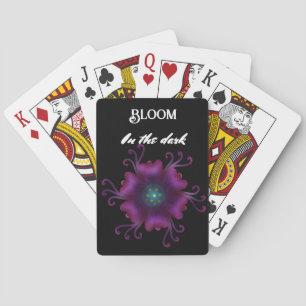 Gothic Lila Blüten Dunkle Florale Botanik  Spielkarten