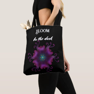 Gothic Lila-Blüten-Dunkle Florale Botanik Tasche