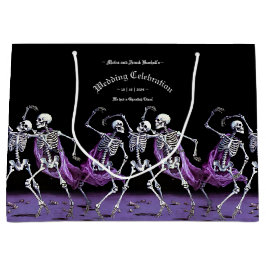 Gothic Lila Dancing Skeletons Spooky Wedding Große Geschenktüte