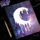 Gothic Lila Dripping Moon Silhouette Galaxy Notizblock