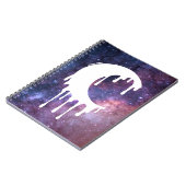 Gothic Lila Dripping Moon Silhouette Galaxy Notizblock (Linke Seite)