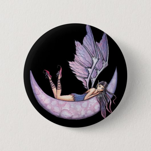 Gothic Lila Feen-Button-Pin von Molly Harrison Button (Vorderseite)