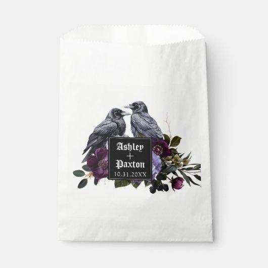 Gothic Lila Floral Bouquet mit Ravens Geschenktütchen (Vorderseite)