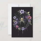 Gothic Lila Floral Spider Web Handfasting RSVP Karte (Rückseite)
