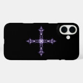Gothic Lila Fraktal Cross Case-Mate iPhone Hülle (Rückseite (Horizontal))