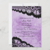 Gothic Lila Grunge Black Lace Brautparty Einladung (Vorderseite)
