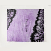 Gothic Lila Grunge Black Lace Foto Hintergrund Wandteppich (Vorderseite (Horizontal))